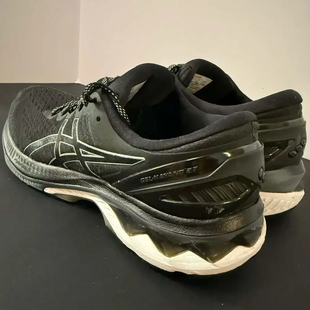 Asics GelKayano 27 Womens Running Shoes Black Silver Athletic Sneakers Size 10.5